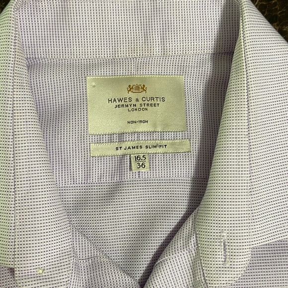 Hawes & Curtis ST James Slim Fit Button Down Shirt French Cuffs Sz 16.5/36 - Picture 17 of 17